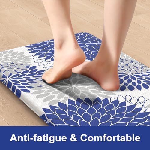 KIMODE Anti Fatigue Mats for Kitchen Floor Cushioned Kitchen Rugs Sets of 2