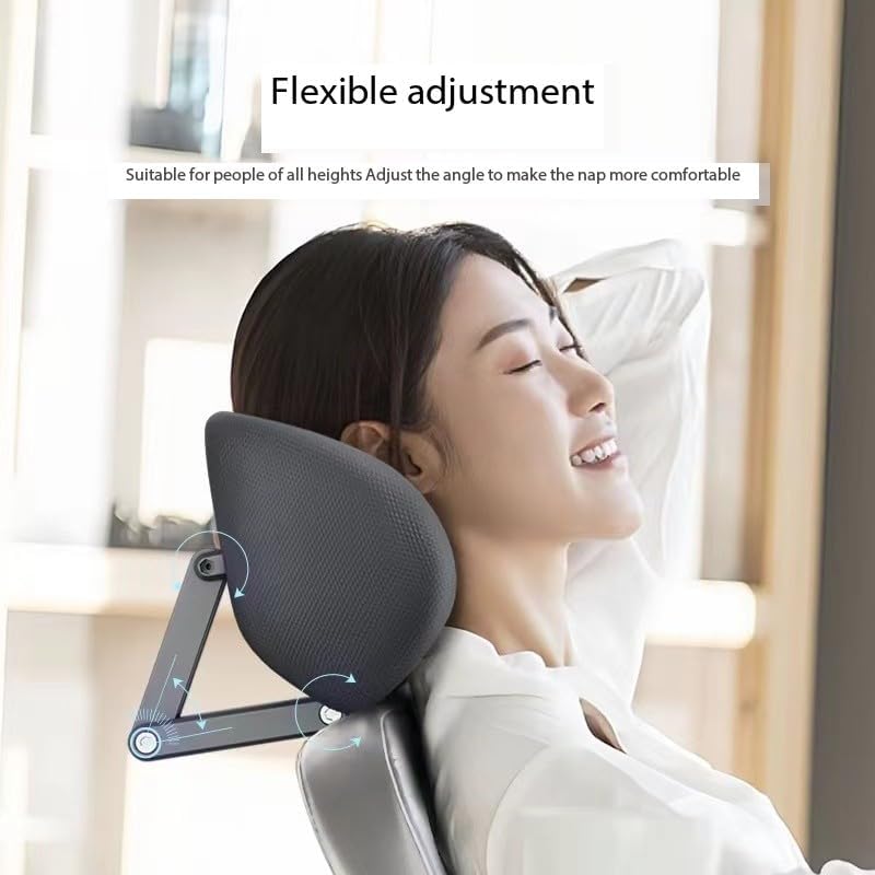 Memory Foam Headrest Attachment for Office Chair, Adjustable Lumbar Support Pillow, Elastic Sponge Head Pillow, Desk Chair Neck Support
