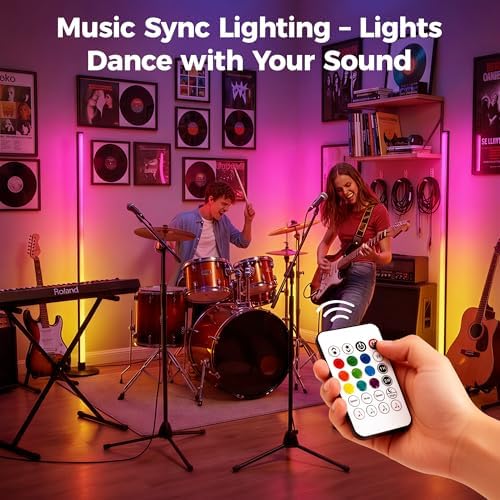 Flupuro 2 Pack ICRGB Corner Floor Lamp