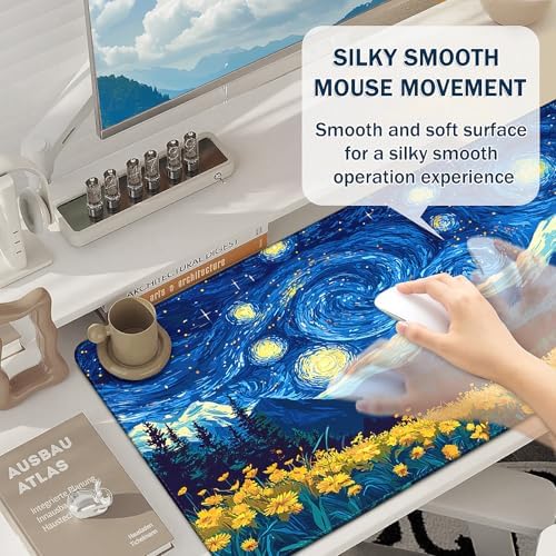 Mouse Pad Gaming - Desk Mat for Keyboard and Mouse - Large Mouse Pad for Desk, Mousepad (35.4" X 15.7") with Non-Slip Base, Desks Pad Mat Office and Home