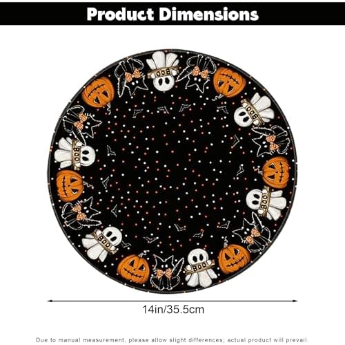Halloween Placemats Set of 4, Black Cat Pumkin Ghost Bat Place Mats
