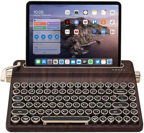 YUNZII QL75 Retro Typewriter Hot Swap RGB Keyboard (Wood, Onyx Switch)