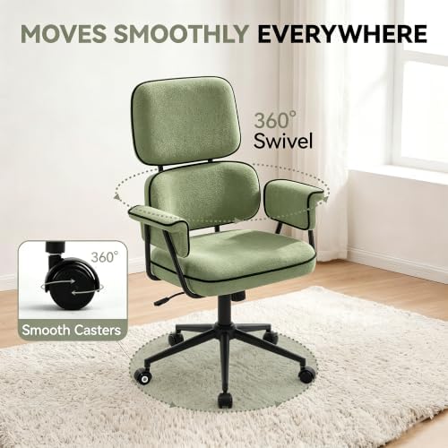 Ergonomic Office Chair, Mid Century Modern Desk Chair, Vintage Green