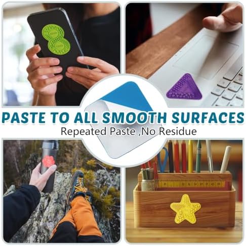 6 Pack Textured Silicone Sensory Stickers,Calming Quiet Fidget Toy with Guided Breathing Shapes,Anxiety Relief Adhesive Desk Strips for Autism & ADHD,Soft-Touch Stress Relief for Classroom,Home,Office