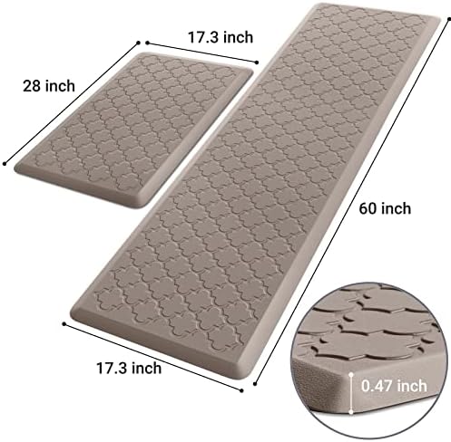 Kitchen Mat 2 PCS Cushioned Anti-Fatigue Floor Mat Standing Mat for Kitchen