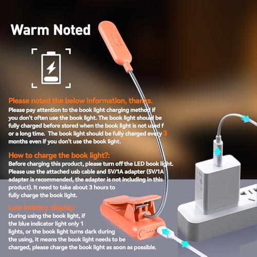 VAVOFO Rechargeable Reading Light, Clip on Book Light for Reading in Bed