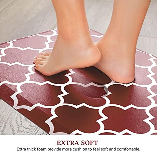 WISELIFE Kitchen Mats and Rugs Cushioned Anti-Fatigue, 17.3"x 60", Red