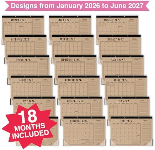 Large Desk Calendar 2026 - Desktop Calendar 2026-2027