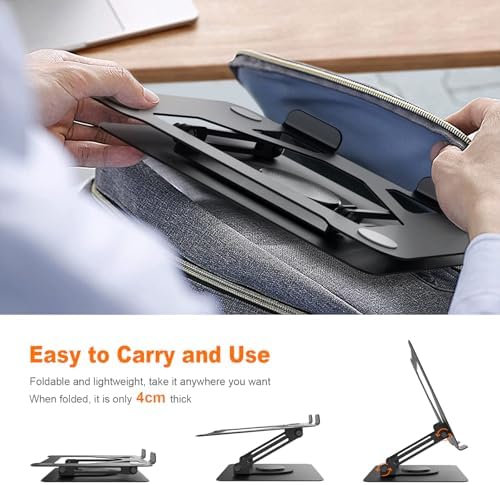 GRIFEMA Laptop Stand for Desk, 360 Swivel Adjustable Height Laptop Stand