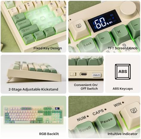 EPOMAKER Aula S102 PRO Membrane Gaming Keyboard w/TFT Screen & Volume Knob