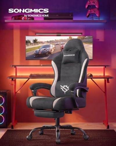 SONGMICS Gaming Chair, Ergonomic Computer Desk Chair with Footrest