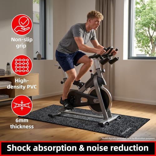 GymCope Foldable Treadmill Mat for Hardwood Floors Carpet, 6mm Exercise Mat
