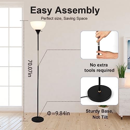 LALISU Floor Lamp, Dimmable Standing Lamp, 3 Ways Brightness Led Floor Lamp