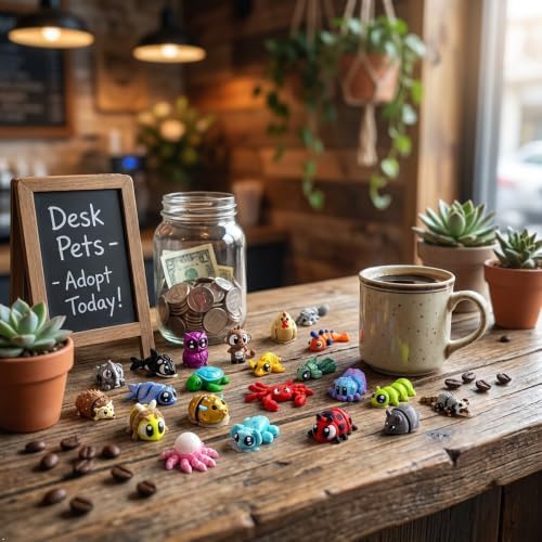 80PCS 3D Printed Animal Figurines, Flexible Articulated Fidget Toys