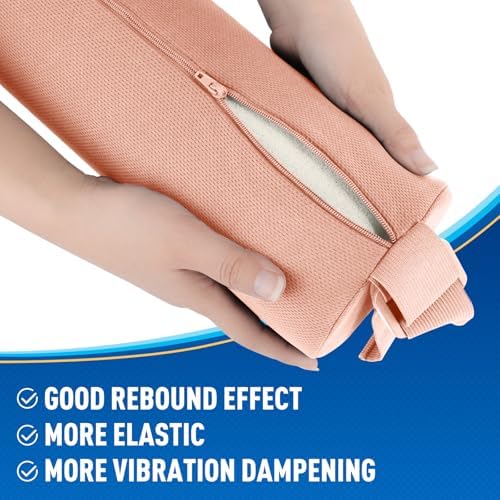 CushZone Memory Foam Lumbar Roll Support Pillow, Large Pink