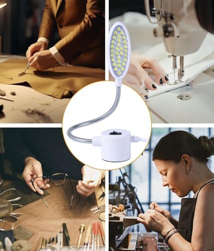 Dimmable Sewing Machine Light, 6.56ft Cord, Magnetic Base 30-LED Work Lamp