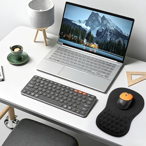 Ergonomic Mouse Pad with Wrist Rest Sloped Massage Design (Black)