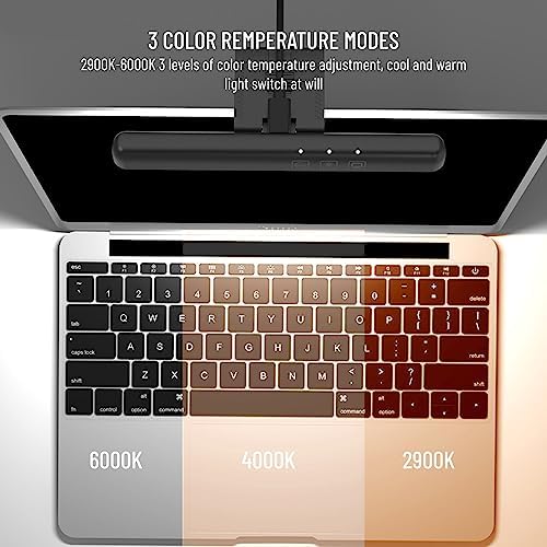 Acogedor Laptop Monitor Light Bar, LED Laptop Light Bar for Keyboard, with Stepless Dimming, No Screen Glare, Space Saving, Laptop Light Clip On
