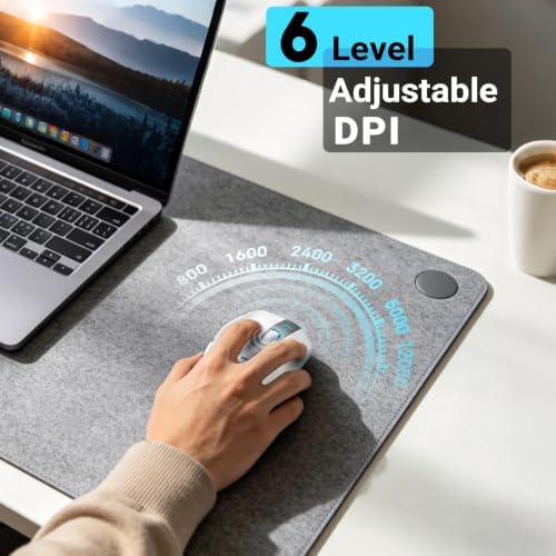 JOYACCESS Wireless Gaming Mouse, Supports Bluetooth/2.4g/Wired Connections 12500 DPI, 1000hz, Rechargeable, 20m Clicks, 6 Buttons, RGB Backlit Ergonomic Mouse for Windows/Mac Gamers (Silver-Gray)