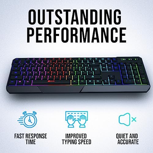 KLIM Chroma Wired Gaming Keyboard, US QWERTY Layout, Chromatic RGB Lighting