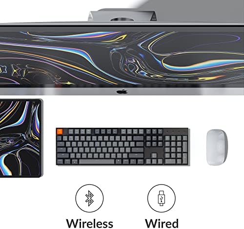 Keychron K10 Full Size Layout RGB Backlit Hot-Swappable Mechanical Gaming Keyboard for Mac Windows, Multitasking 104-Key Bluetooth Wireless/USB Wired Computer Keyboard with Keychron Super Brown Switch