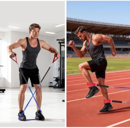Exercise Bands，Set of 6 Resistance Bands for Working Out,Pull Up Bands Set,at Home Workout Equipment,Instruction Guide and Carry Bag Included