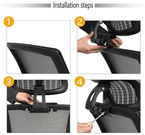 Office Chair Headrest, No Drilling Required Easy Installation, Ergonomic Head Support Cushion for Long Sitting Comfort, Ideal for Office Nap & Desk Chair Use (White U-Shape)