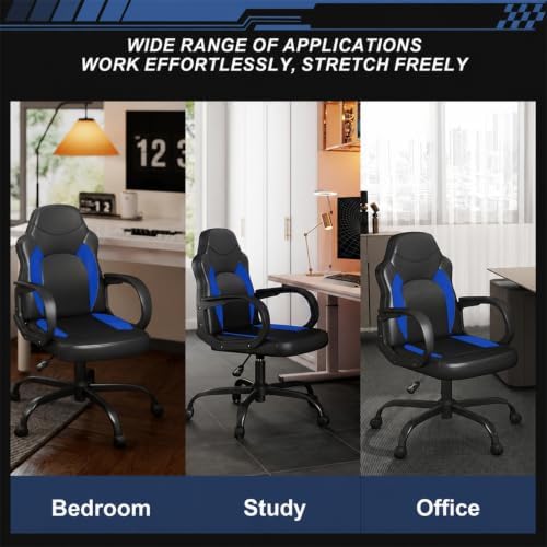 Comfy Gaming Chair, High‑Back Computer Video Game Chair, Blue