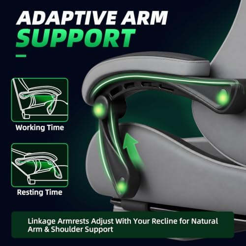 Gaming Chair Ergonomic Gamer Computer Office Chair,Footrest Lumbar Support