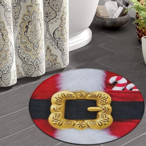 Circular Rugs Large Modern Round Area Rug Fashion Decor Mat for Home Office Christmas Santa Claus Costume