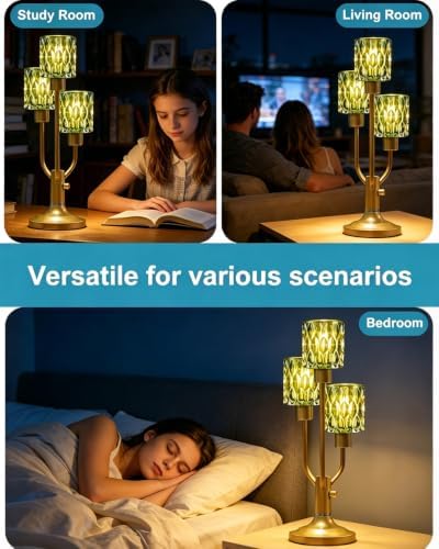 Lightdot Green Bedside Table Lamps Set of 2 Vintage Lamp for Living Room