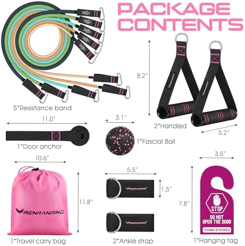 Resistance Bands with Handles, 5 Level Exercise Bands, 150LBS Workout Bands
