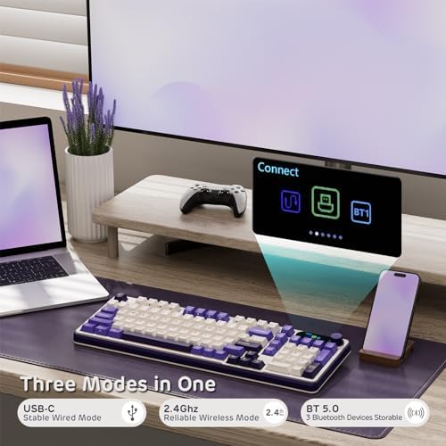 RK ROYAL KLUDGE S98 Wireless Mechanical Keyboard with Smart Display & Knob