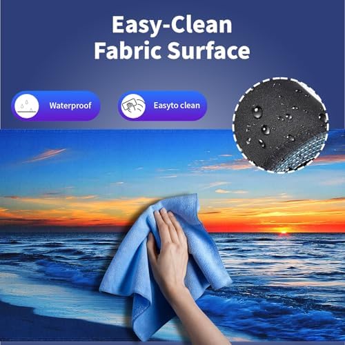 Sunset Glow Over The Blue Ocean Large Mouse Pad, Sea Wave Scene Desk Mat