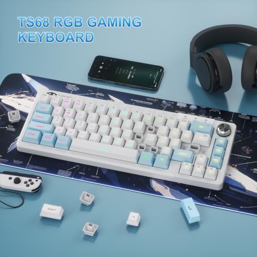 MageGee Mini 60% Gaming Keyboard, RGB Backlit Ultra-Compact Keyboard, TS68 Ergonomic Waterproof Mechanical Feeling Office Computer Keyboards for PC, MAC, PS4, Xbox ONE Gamer