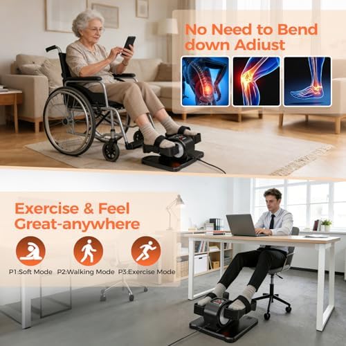 ESL Under Desk Elliptical, Electric Elliptical Leg Exerciser for Seniors