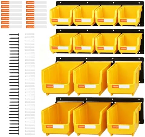 14pc Wall-Mounted Storage Organizer Mixed V1 V2 Combo Yellow