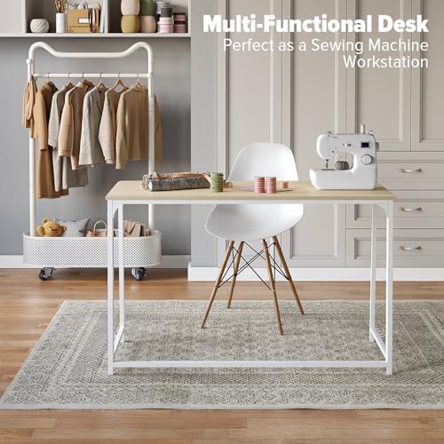 WOHOMO Folding Desk, 47.2" Foldable Computer Table for Small Spaces, Oak