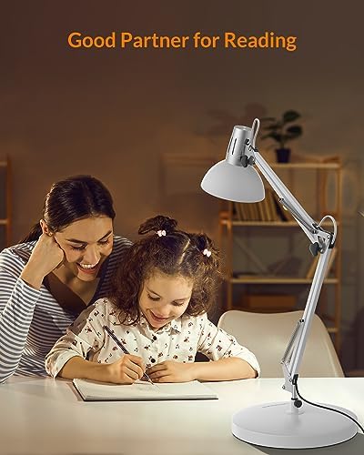 LEPOWER Metal Adjustable Desk Lamp with Clamp, Swing Arm for Home Office