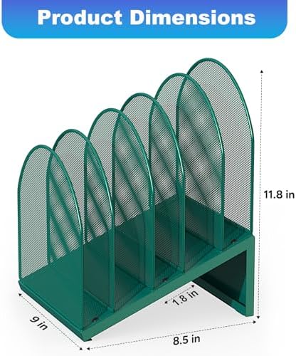 gianotter Desktop File Organizer with 5 Compartments