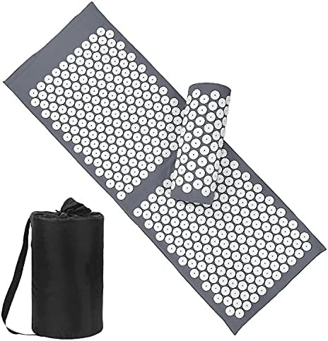 XiaoMaGe 47" Acupressure Mat and Pillow Set with Carry Bag (Gray)