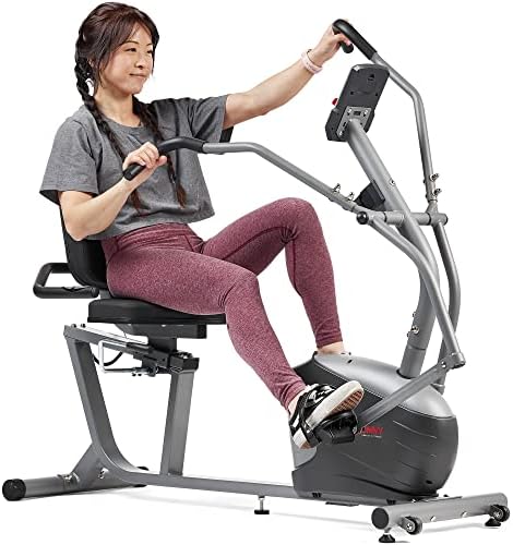 Sunny Health & Fitness Smart Recumbent Cross Trainer with Arm Exerciser