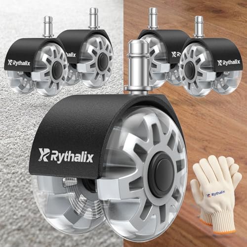 2.5" Office Chair Wheels Set of 5 - Desk Chair Caster Wheels