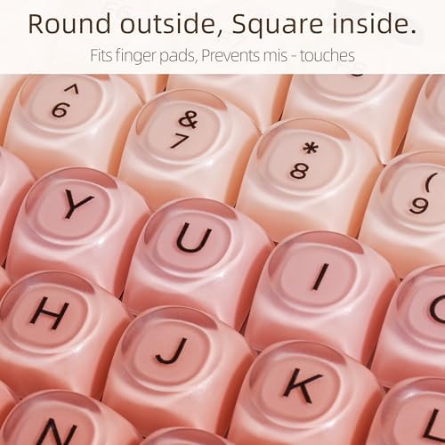 ZORNHER ZH100 Foundation Mechanical Keyboard,98% Pink Creamy Keyboard with Number Pad,Full Size Gaming Keyboard Cute,Jelly MOA Profile Round Keycaps,Clicky Blue Switches
