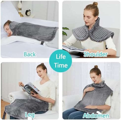 CAROMIO Heating Pad for Back Pain Relief, Neck and Shoulders