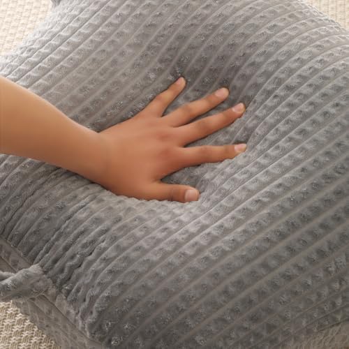 Reading Pillow with Arms for Bed Sitting,Gray Flannel