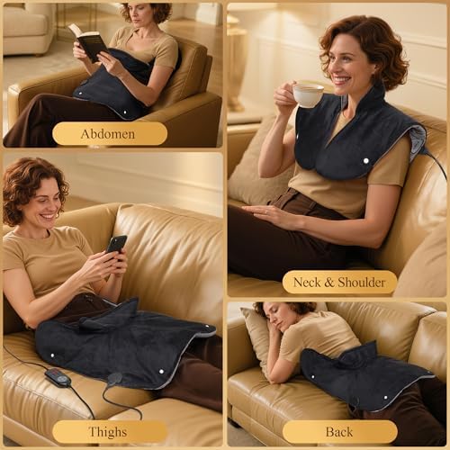 UTK 6X Far Infrared Heating Pad for Neck Shoulders and Back, 30S Fast Heat