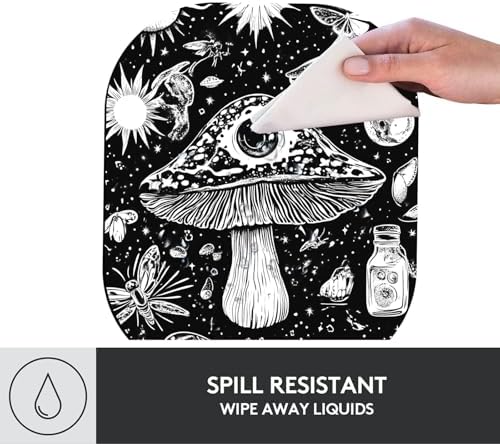 Small Mouse Pad，Mini Mouse Pad 6 x 7 Inch，for Laptop Keyboard Tray Wireless Mouse Home Office Travel，with Non-Slip Rubber Base, Waterproof Mouse Mat，Mushroom with Eye