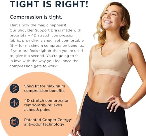 Tommie Copper Shoulder Support Bra, Compression Bra