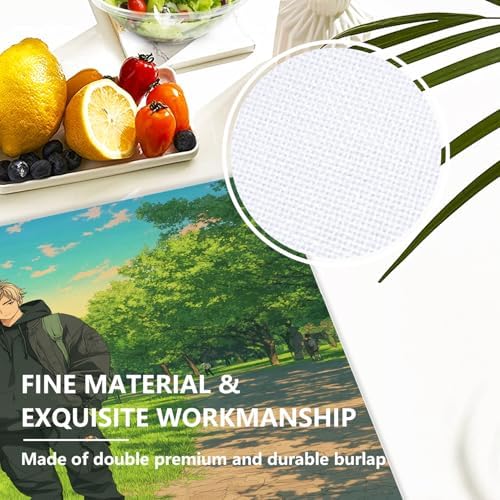 Casual Outfit Park Linen Placemats, Backpack Sneakers Table Mats for Table Washable Heat Insulation Thick Dining Mat, Indoor/Outdoor 12X18 in 6 Pcs